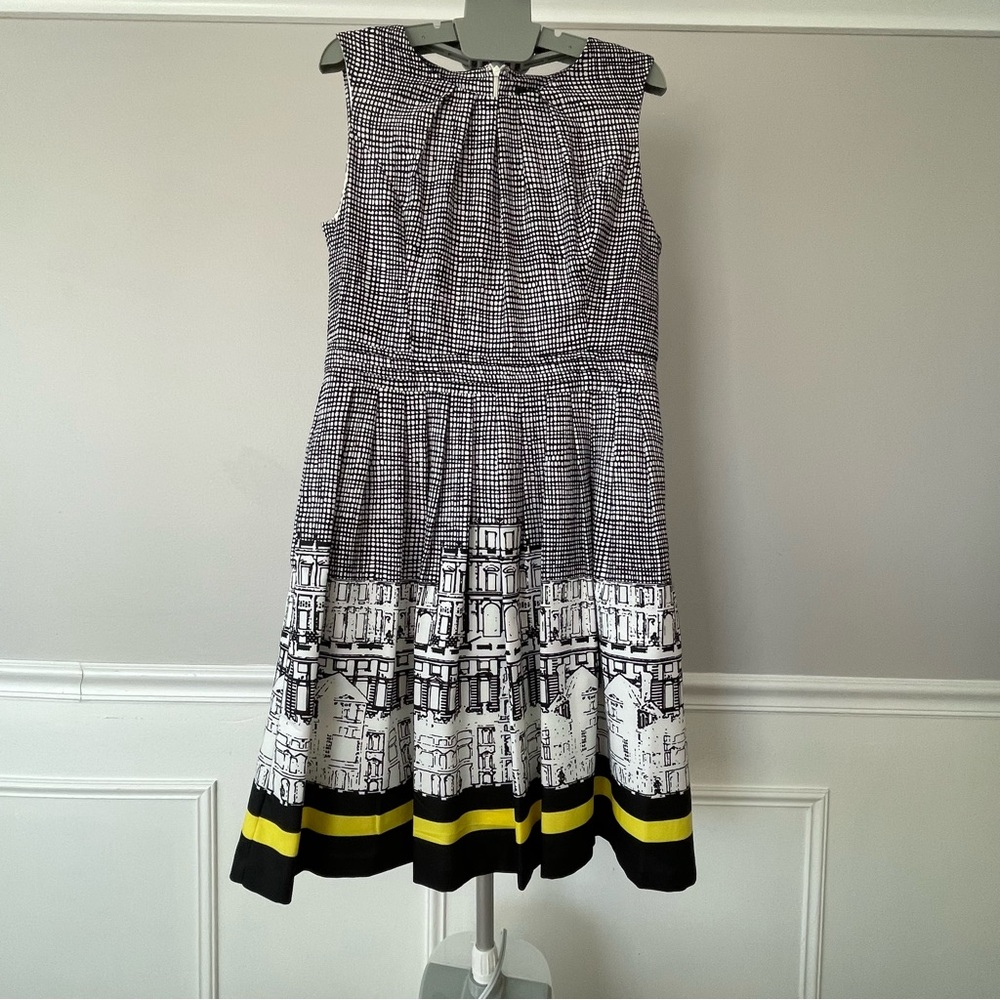 Ellen Tracy Sleeveless A-Line Pleated Dress with Pockets